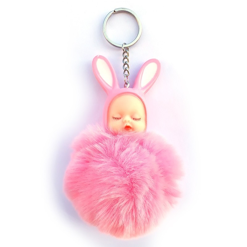 Breloc pufos - Copilas (nuanta de mov)