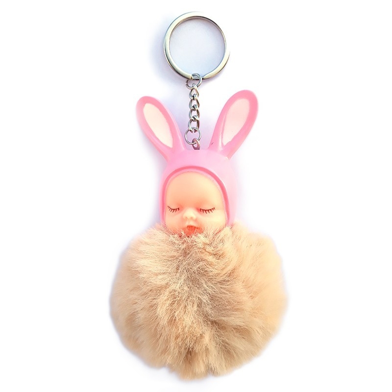 Breloc pufos - Copilas (nuanta de crem) Breloc pufos - Copilas (nuanta de crem)