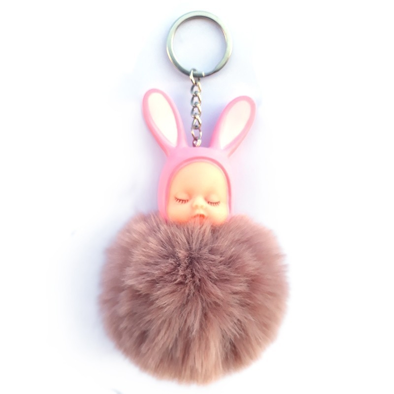 Breloc pufos - Copilas (nuanta plamaniu) Breloc pufos - Copilas (nuanta plamaniu)