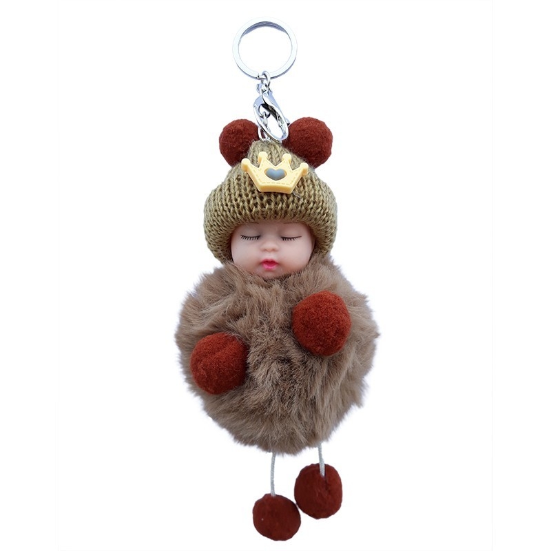 Breloc pufos - Copilas (maro) Breloc pufos - Copilas (maro)