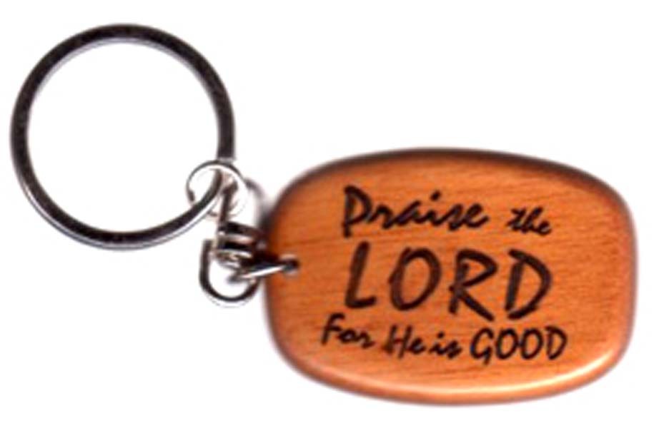 Breloc din lemn - Praise the LORD for he is GOOD Breloc din lemn - Praise the LORD for he is GOOD