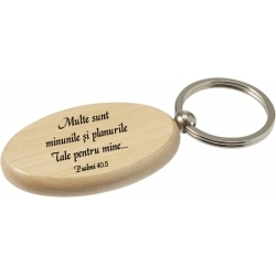 Breloc oval lemn, Multe sunt minunile si planurile Tale pentru mine...