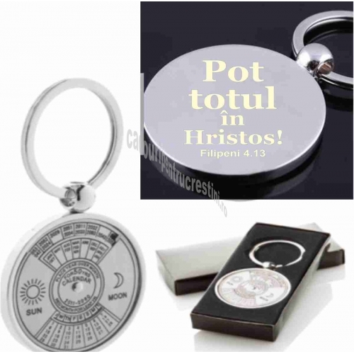 Breloc metalic cu mesaj  - Pot totul in Hristos care ma intareste! Breloc metalic cu mesaj  - Pot totul in Hristos care ma intareste!