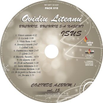 CD Ovidiu Liteanu (Colinde) - Bucurie, bucurie, S-a nascut Isus! vol.15
