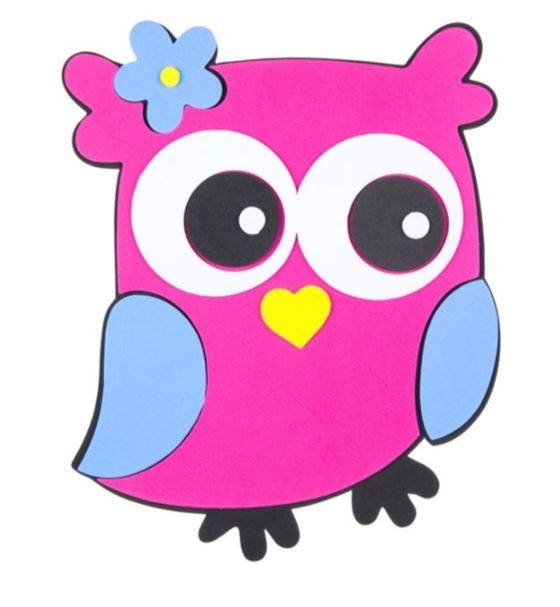 Decoratiune perete din burete - Bufnita, roz inchis (26x20cm) Decoratiune perete din burete - Bufnita, roz inchis (26x20cm)