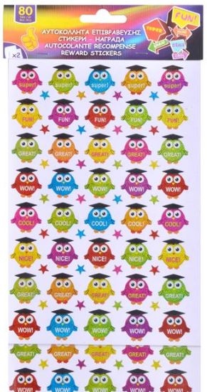 Autocolante - Bufnite, 2 File - 80 buc. (3+) Autocolante - Bufnite, 2 File - 80 buc. (3+)