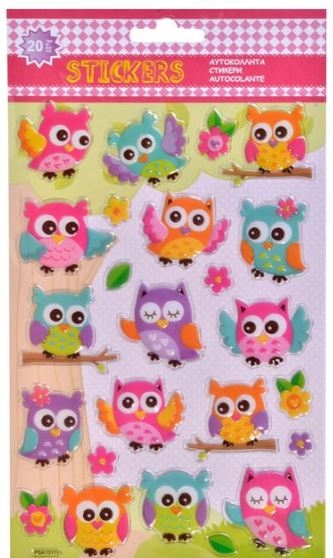 Autocolante 3D - Puffy Bufnite, 24 buc. (3+) Autocolante 3D - Puffy Bufnite, 24 buc. (3+)