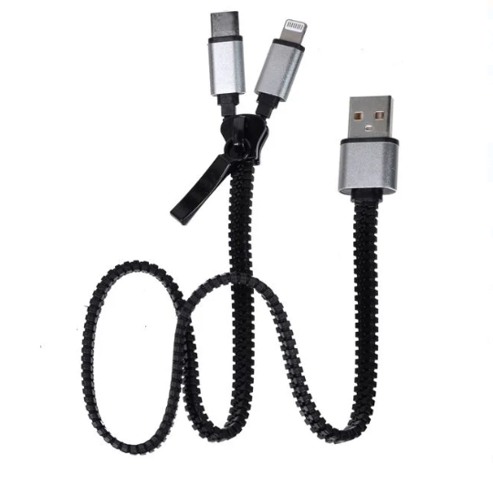 Cablu de incarcare 2 in 1, negru, i-JMB Cablu de incarcare 2 in 1, negru, i-JMB