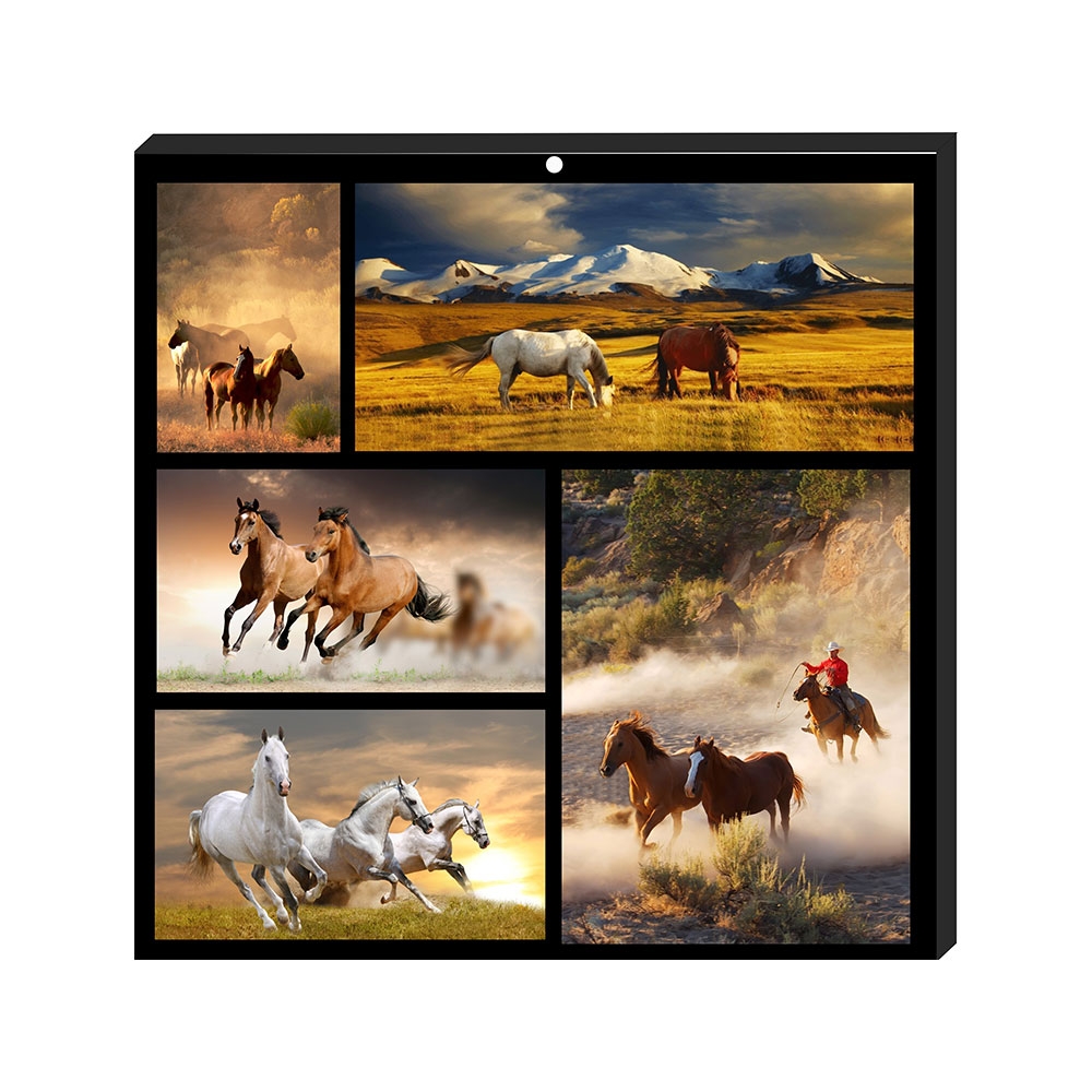 Tablou colaj vintage -  Cai (30x30 cm) Tablou colaj vintage -  Cai (30x30 cm)