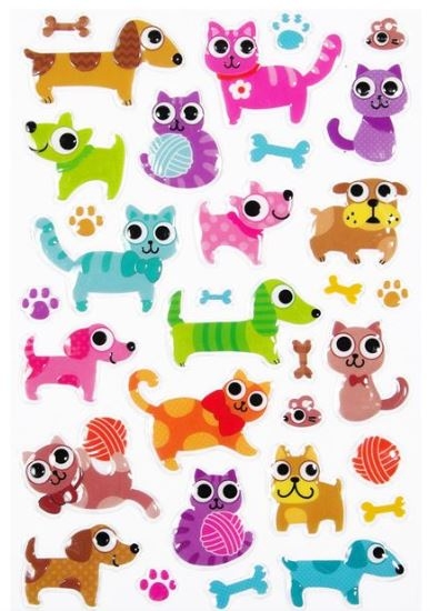 Autocolante - Caini si pisici, 32 buc. (3+) Autocolante - Caini si pisici, 32 buc. (3+)