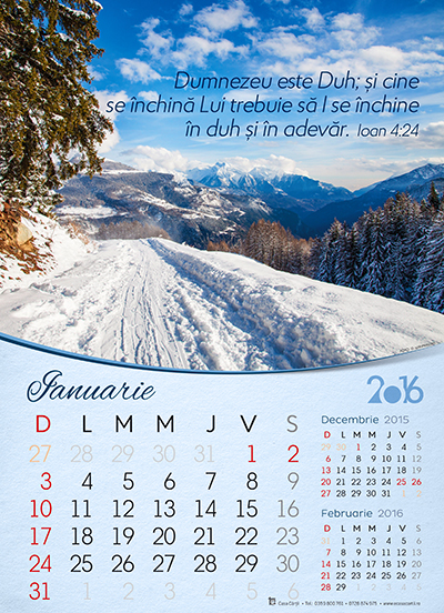 Calendar crestin 2016 - Format foarte mare A3 Calendar crestin 2016 - Format foarte mare A3