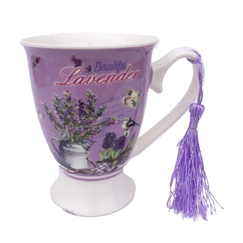 Cana ceramica cu lingurita - lavanda Cana ceramica cu lingurita - lavanda