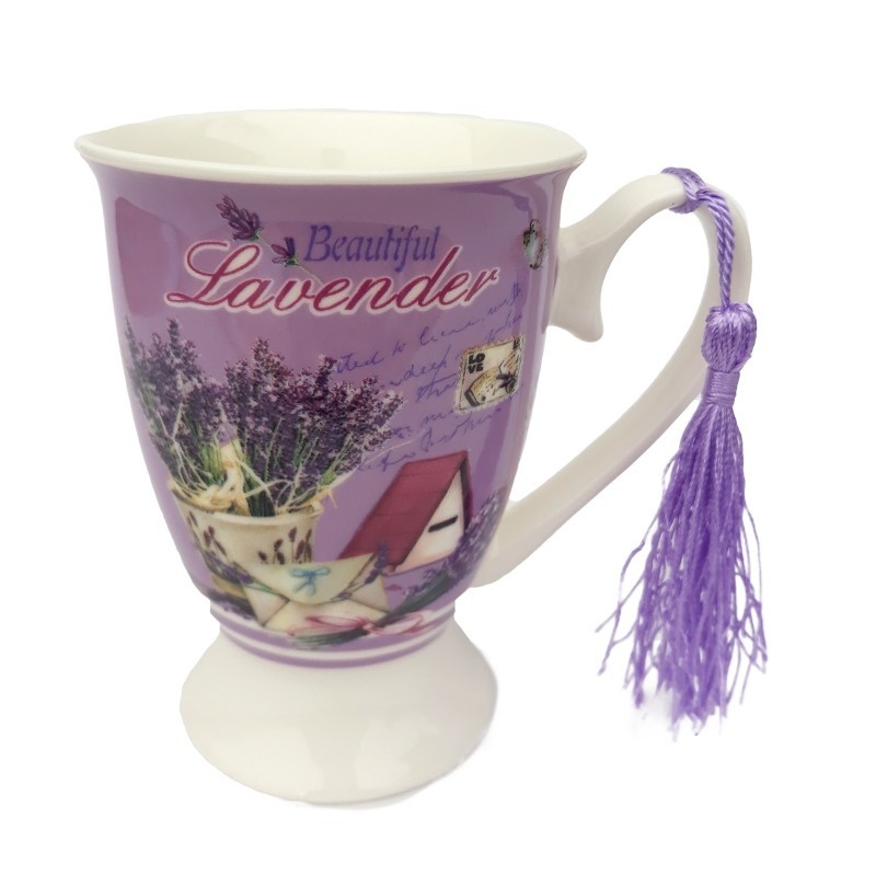 Cana ceramica cu lingurita - lavanda Cana ceramica cu lingurita - lavanda