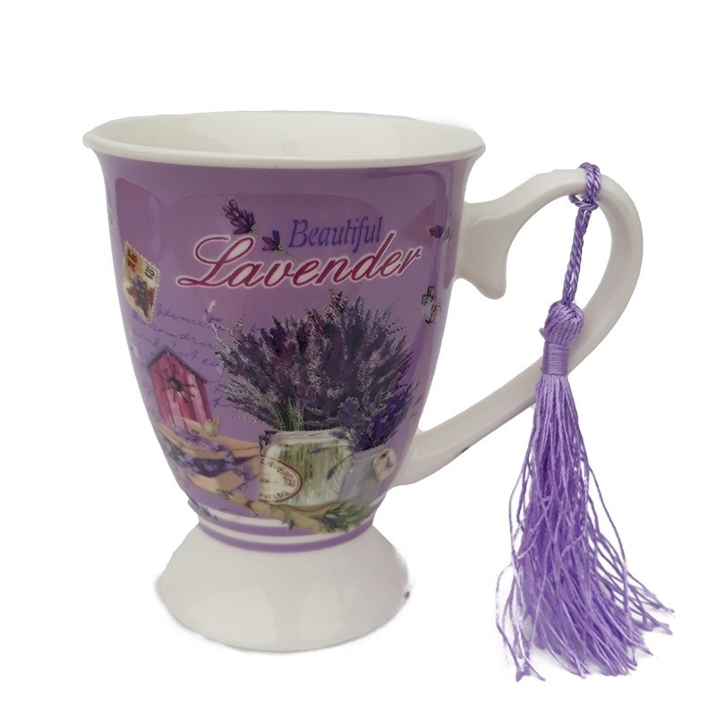 Cana ceramica cu lingurita - lavanda Cana ceramica cu lingurita - lavanda