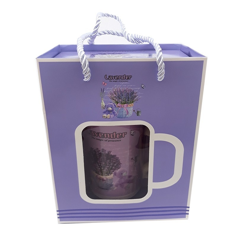 Cana ceramica cu lingurita - lavanda Cana ceramica cu lingurita - lavanda