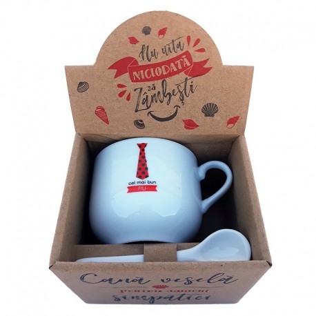 Cana cu lingurita - dedicatie fiu Cana cu lingurita - dedicatie fiu