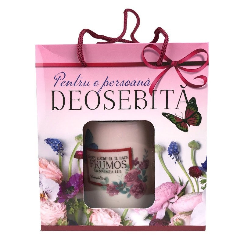 Cana cu lingurita, cu verset biblic - Orice lucru El îl face frumos la vremea Lui Cana cu lingurita, cu verset biblic - Orice lucru El îl face frumos la vremea Lui