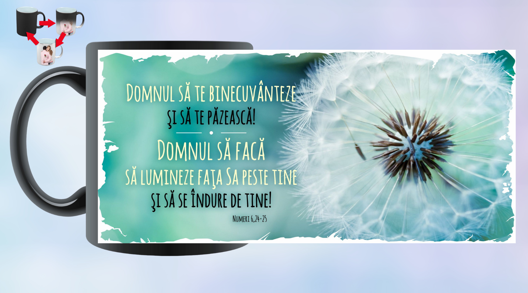 Cană termosensibilă, mesaj crestin - Domnul să te binecuvinteze (Numeri 6, 24-25) Cană termosensibilă, mesaj crestin - Domnul să te binecuvinteze (Numeri 6, 24-25)