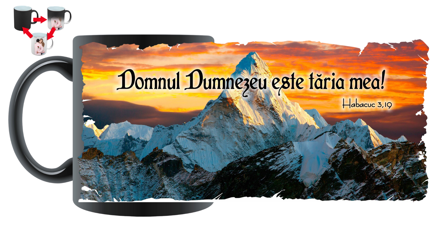 Cană termosensibilă, mesaj crestin - Domnul Dumnezeu este tăria mea (Habacuc 3,19) Cană termosensibilă, mesaj crestin - Domnul Dumnezeu este tăria mea (Habacuc 3,19)