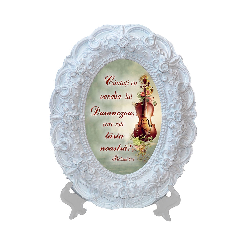 Tablou oval - "Cântați cu veselie lui Dumnezeu..."