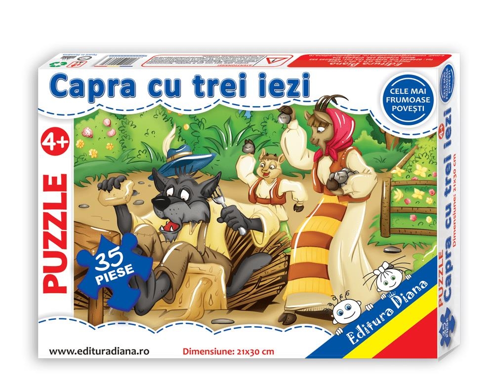 Capra cu trei iezi - Puzzle 35 piese Capra cu trei iezi - Puzzle 35 piese