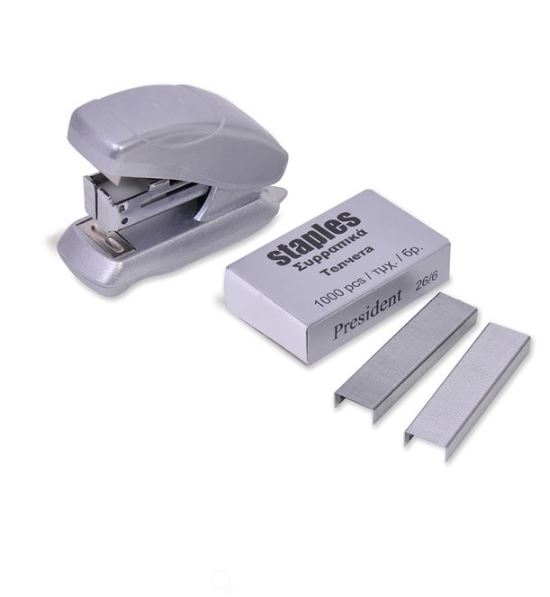 Mini capsator gri si 1000 capse - 26/6 Mini capsator gri si 1000 capse - 26/6