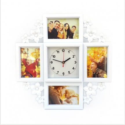 Rama foto alba 4 poze cu ceas Rama foto alba 4 poze cu ceas