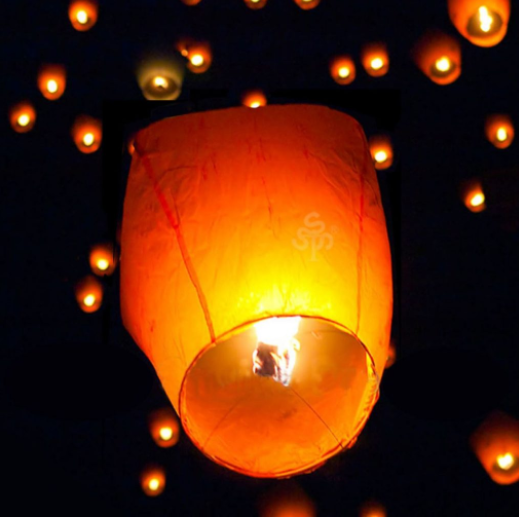 Lampion hartie alb zburator. Lampion hartie alb zburator.