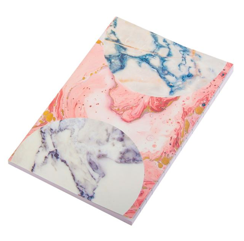 Carnețel marmură gri roz albastru, A6 Carnețel marmură gri roz albastru, A6