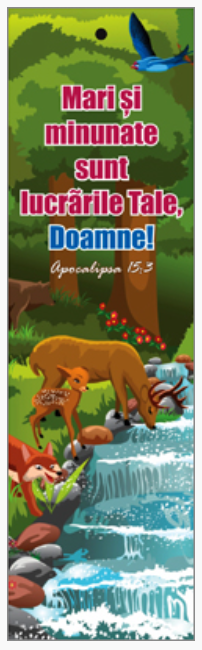 Semn de carte cu panglica verde  - Mari si minunate sunt lucrarile Tale Semn de carte cu panglica verde  - Mari si minunate sunt lucrarile Tale