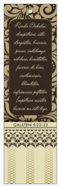 Semn de carte cu panglica bej  - Roada Duhului Semn de carte cu panglica bej  - Roada Duhului