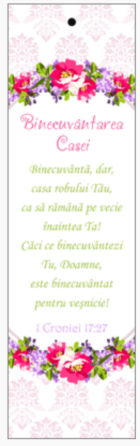 Semn de carte cu panglica lila  - Binecuvantarea casei Semn de carte cu panglica lila  - Binecuvantarea casei