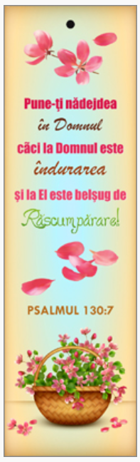 Semn de carte cu panglica roz -"Pune-ti nadejdea in Domnul" Semn de carte cu panglica roz -"Pune-ti nadejdea in Domnul"