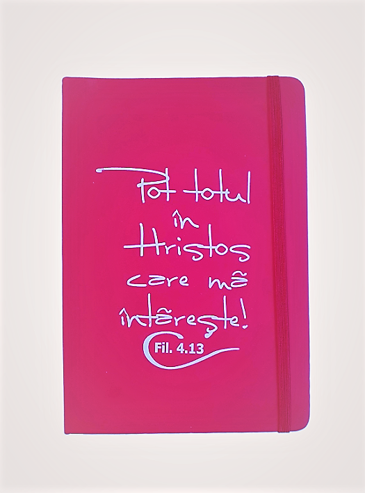 Carnetel A5 - Pot totul în Hristos (roz închis) Carnetel A5 - Pot totul în Hristos (roz închis)