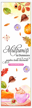 Semn de carte cu panglica galbenă -  Verset:  " Mulţumiţi lui Dumnezeu pentru toate lucrurile." 1 Tesaloniceni 5:18  [130]