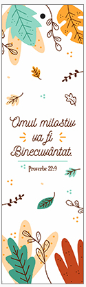 Semn de carte cu panglica portocalie  -  Verset:  " Omul milostiv va fi binecuvântat." Proverb 22:9  [131]