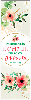 Semn de carte cu panglica roz -  Verset:  " Încrede-te în Domnul din toată inima ta." Proverb 3:5  [146]