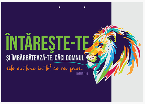 Poster cu verset A4 - Verset: " Întărește-te și îmbărbătează-te, căci Domnul este cu tine în tot ce vei face." Iosua 1:9 Poster cu verset A4 - Verset: " Întărește-te și îmbărbătează-te, căci Domnul este cu tine în tot ce vei face." Iosua 1:9
