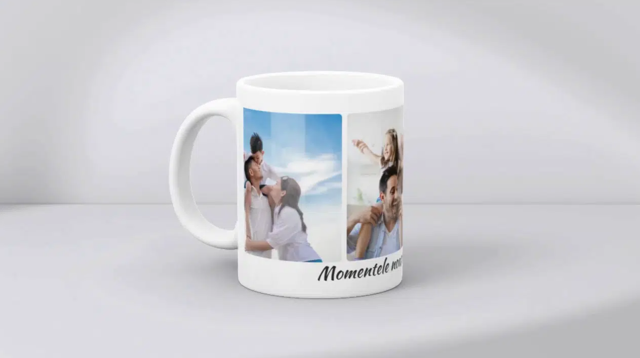 Cană personalizată cu 3 poze – Momentele noastre fericite Cană personalizată cu 3 poze – Momentele noastre fericite