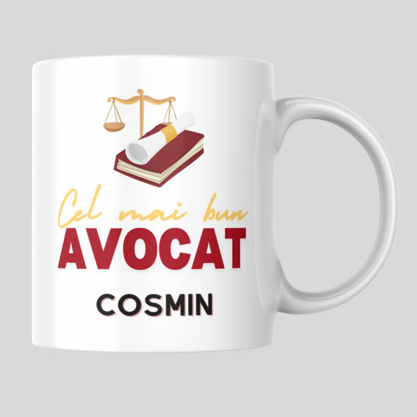 Cană personalizată cu nume – Cel mai bun avocat Cană personalizată cu nume – Cel mai bun avocat