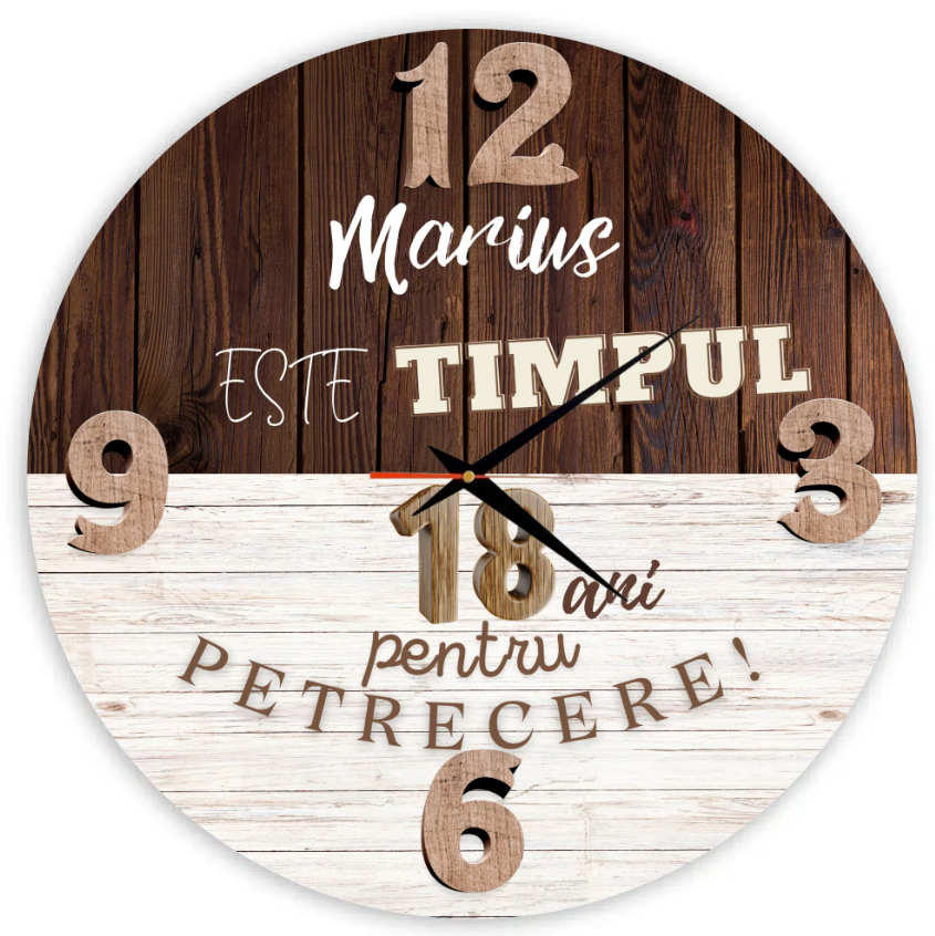 Ceas cadou majorat baiat 18 ani, personalizat cu nume