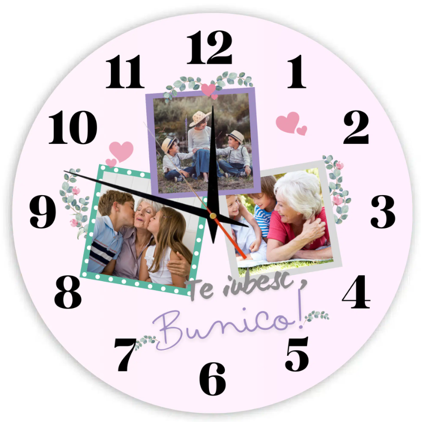 Ceas cadou personalizat pentru bunica – 3 poze