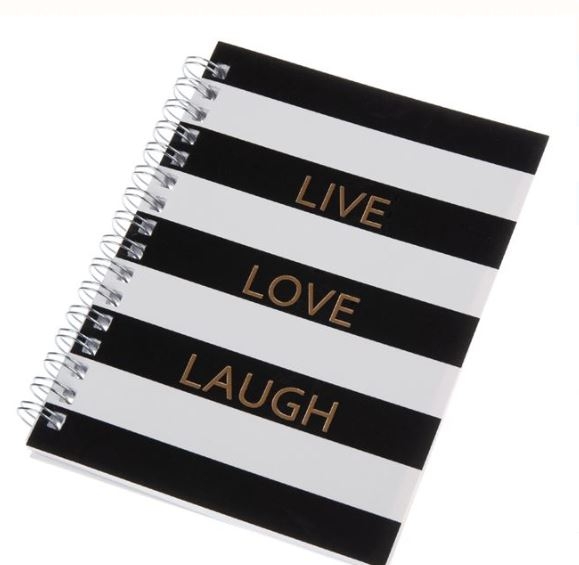 Carnetel A6 cu spirala, alb-negru - LIVE LOVE LAUGH Carnetel A6 cu spirala, alb-negru - LIVE LOVE LAUGH