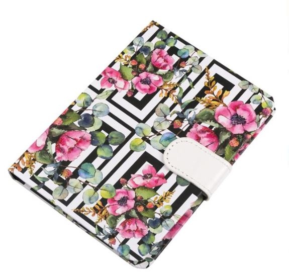 Carnetel A6, alb-negru, flori Carnetel A6, alb-negru, flori