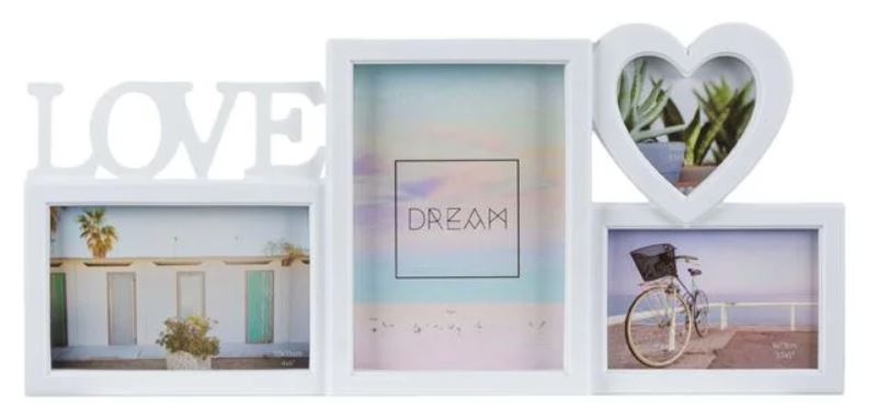 Rama foto alba - Love - 4 poze (44,5x19,5 cm) Rama foto alba - Love - 4 poze (44,5x19,5 cm)