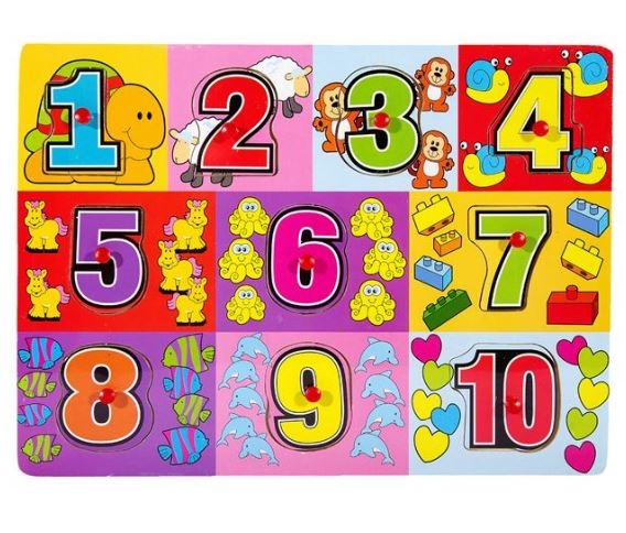 Puzzle din lemn - Numere - Activitati pentru copii (3+) (Model 1) Puzzle din lemn - Numere - Activitati pentru copii (3+) (Model 1)