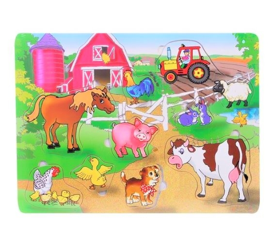 Puzzle din lemn - Ferma - 11 piese - Activitati pentru copii (3+) Puzzle din lemn - Ferma - 11 piese - Activitati pentru copii (3+)