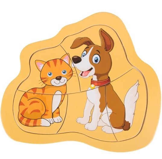 Puzzle din lemn - Pisica si Caine - Activitati pentru copii (3+) Puzzle din lemn - Pisica si Caine - Activitati pentru copii (3+)
