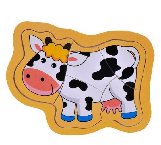 Puzzle din lemn - Vaca - Activitati pentru copii (3+) Puzzle din lemn - Vaca - Activitati pentru copii (3+)