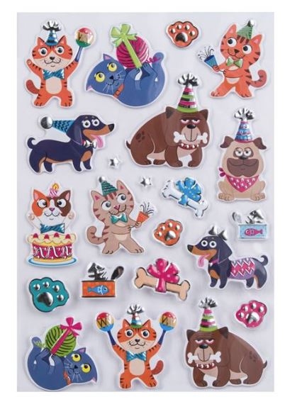 Autocolante - Caini si pisici, 20buc. (3+) Autocolante - Caini si pisici, 20buc. (3+)